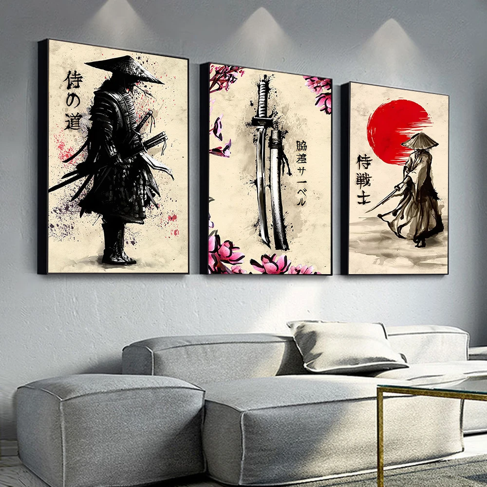Japanese Samurai Canvas Painting Wall Art Character Posters And Prints Home Decorating Picture For Living Room Bedroom Aesthetic