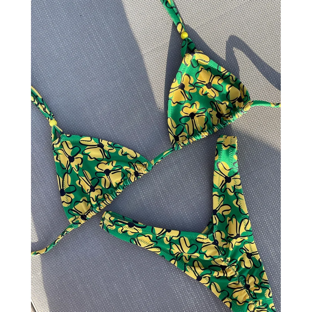 Micro Bikini Push Up Women Swimsuits Sexy Female Swimwear Brazilian Set Thong Biquini Print Beachwear Underwear