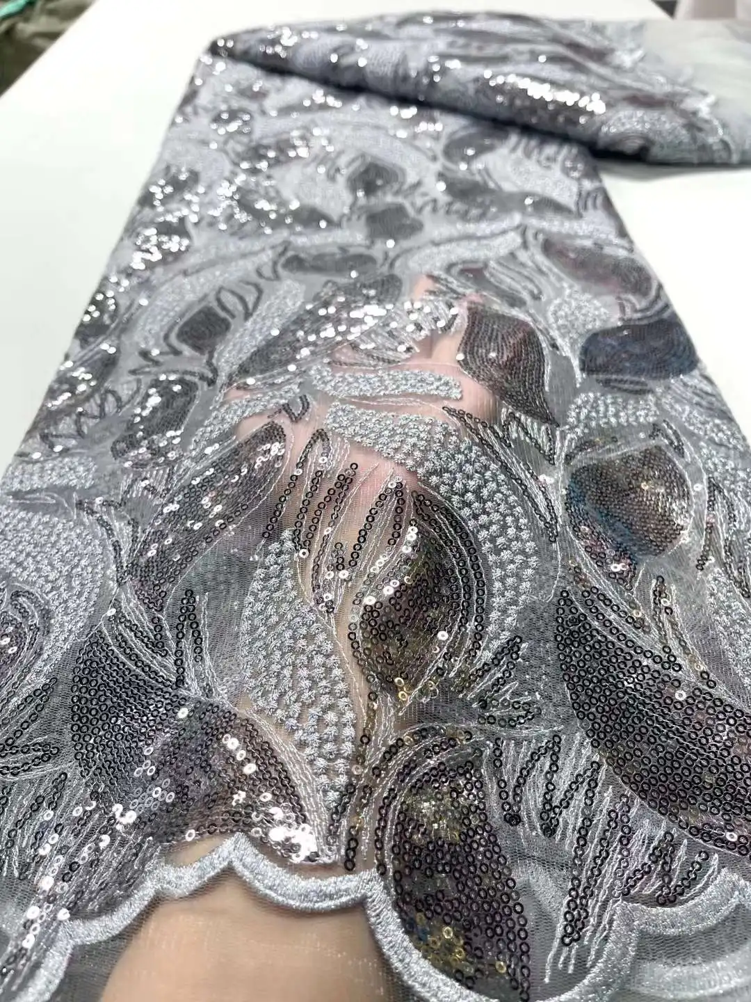 African Lace new Fabric 5 Yards Embroidered Tulle Net Lace Materials Nigerian Lace Fabrics Tulle French Lace Fabric 2025 For Wedding