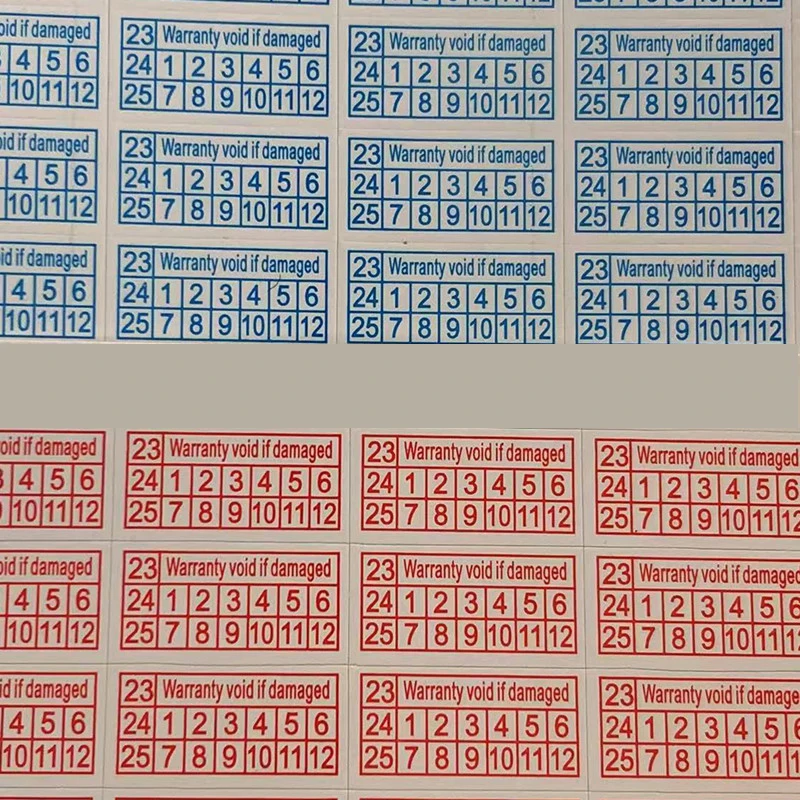 Wholesale 1000/ 1500/2000PCS Year Red Color Rectangle Shape Fragile Label Warranty Void If Removed Sticker