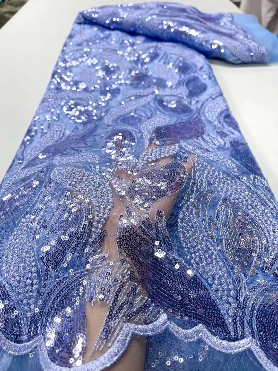 African Lace new Fabric 5 Yards Embroidered Tulle Net Lace Materials Nigerian Lace Fabrics Tulle French Lace Fabric 2025 For Wedding