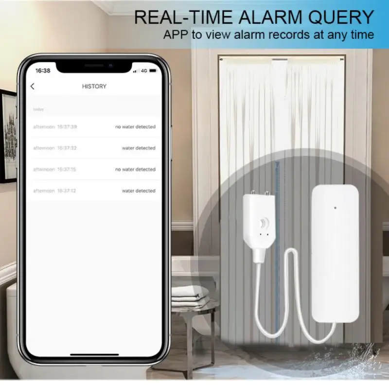 Tuya Zigbee Leak Alarm Water Flood Detector Remote Monitor Flood Leakage Sensor Alarm Security System Via Alexa Google Home