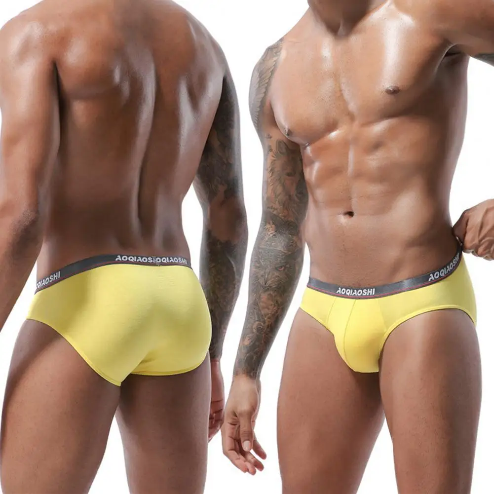 New new in Men Panties Contrast Color Letter Low Waist 3D U Convex Close 2025 Fit Modal Double Layer Pouch Briefs Underpants Underwear
