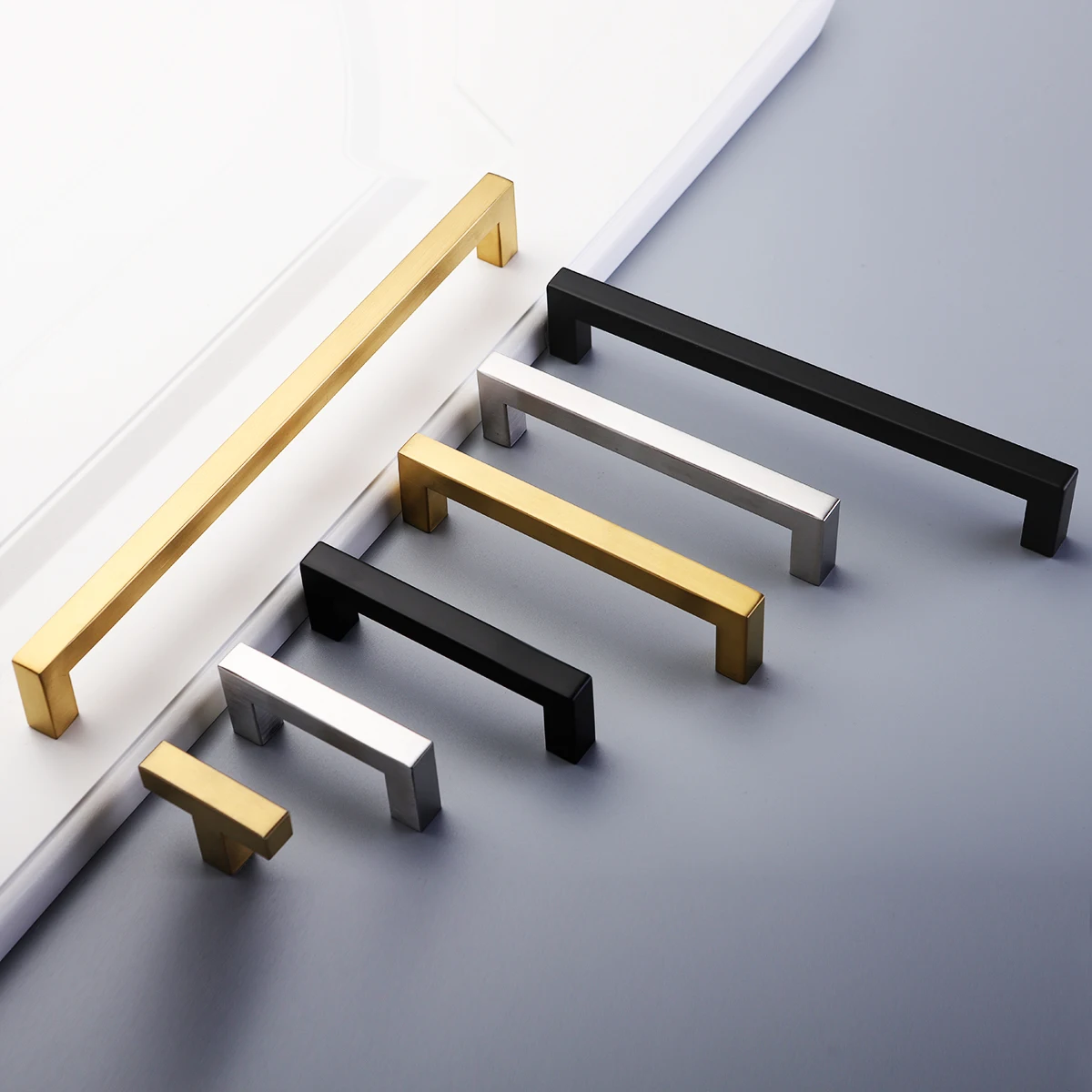Modern Style Recyclable Furniture Handle new 2025 Kitchen Pull Cabinet Solid Square Bar Handle