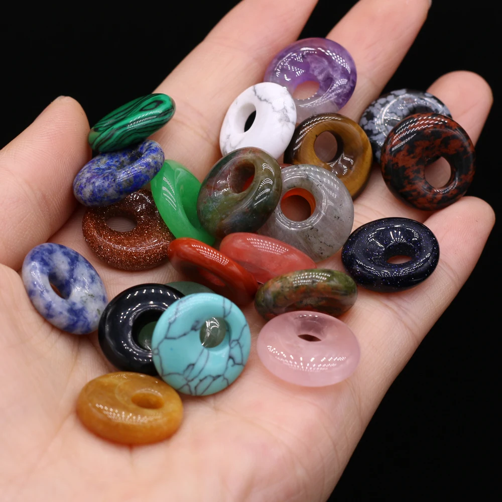 Natural stone beads semi-precious stones round big hole beads for jewelry making DIY necklace bracelet earrings accessories18mm