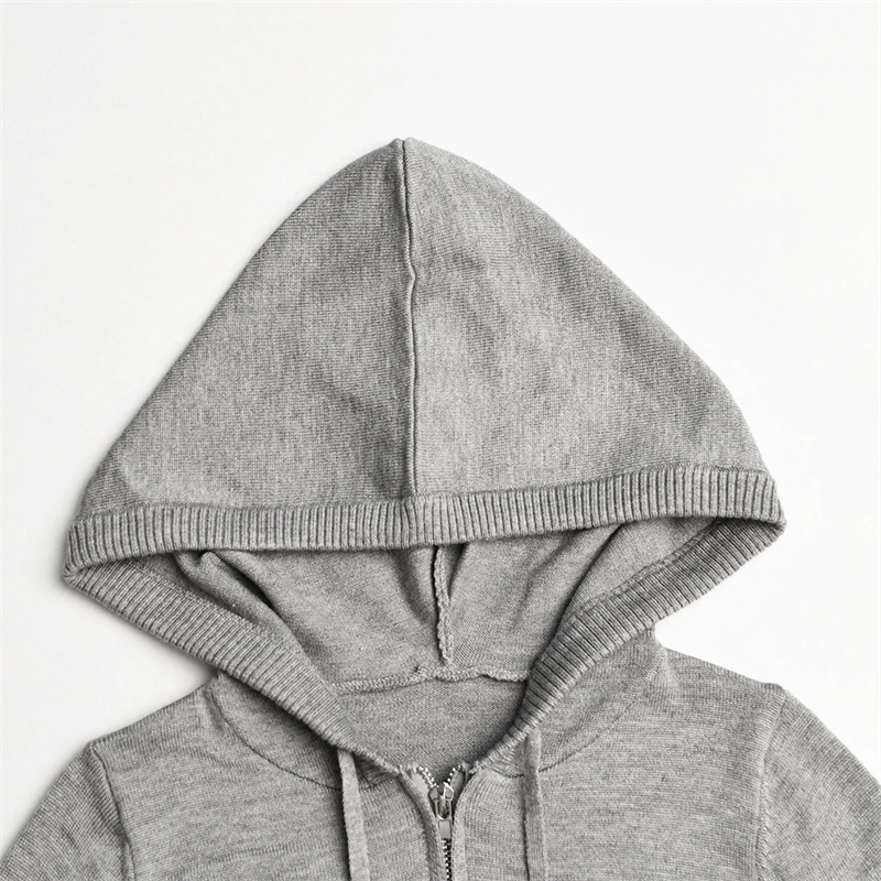 Solid Knitted 2 Piece new Sets Women Tracksuit 2025 Long Sleeve Zipper Hooded Sweater Jackets Crop Top Flare Pants Stretchy Matching Suit