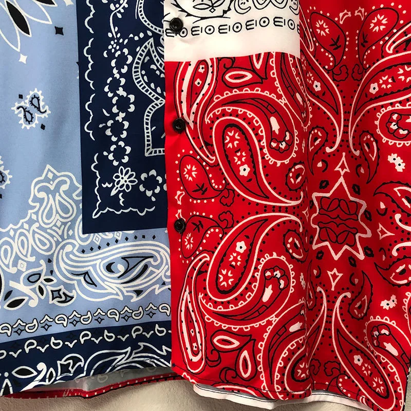 Vintage Ethnic Cashew Flower new Patchwork Print Men Hawaiian Shirts Streetwear Summer Beach 2025 Shirt Hip Hop Casual Holiday Tops