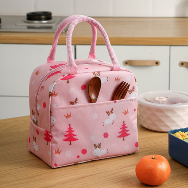 Thermal Lunch Dinner Bag Canvas Handbag Picnic Cooler Bag Travel Breakfast Box School Children Convenient Lunch Bag Tote Food