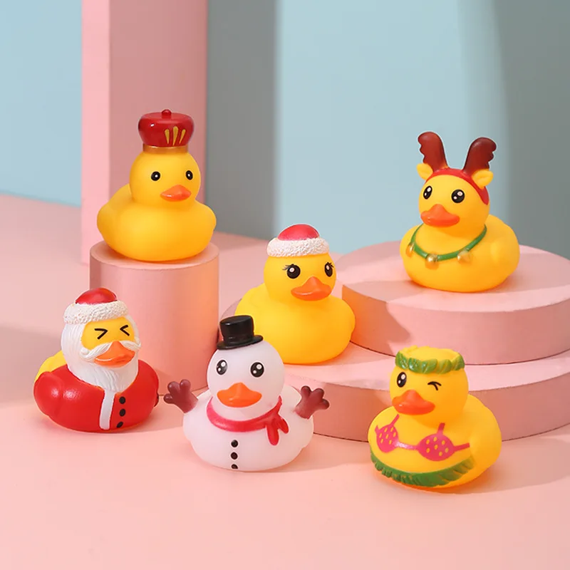 5-40PCS Baby Bath new Toys Soft Rubber Duck Squeeze Sound Float Animals Bathroom Swimming Water Toys for 2025 Children Boys Girls