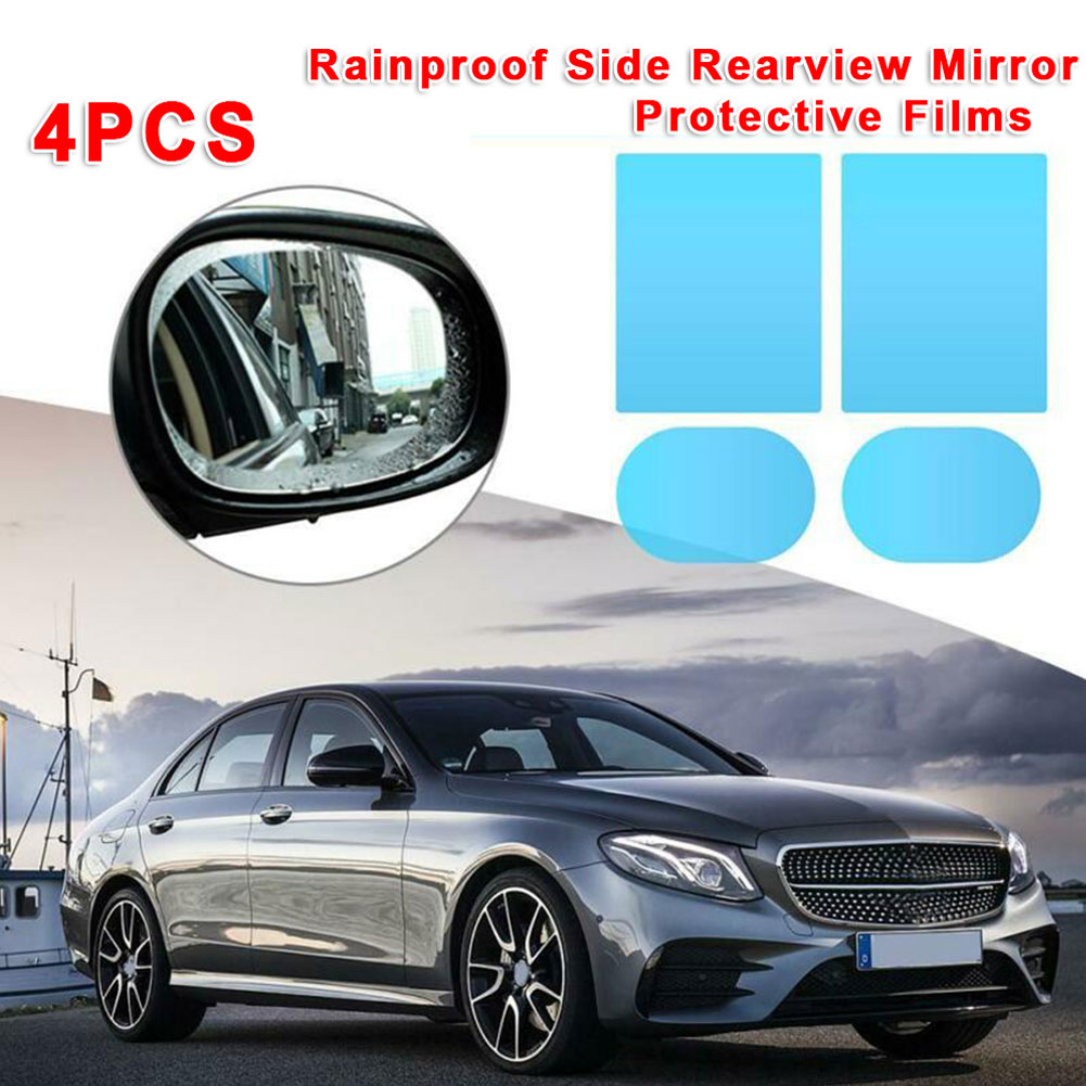Fog Anti 4Pcs Soft Film Car Rear Mirror Protective Film Window Clear Rainproof Rear View Mirror Protective ddmysmile Anti-Glare Clear Film Smile -Glar
