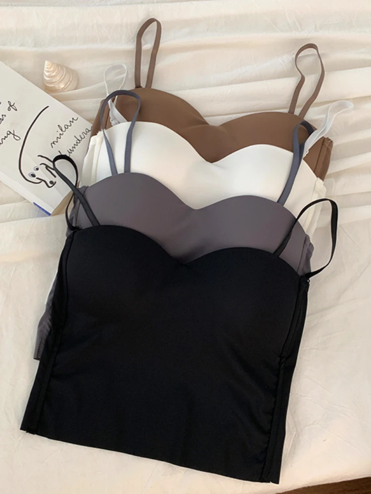 New Women Short Tank Vest Ladies Cami Slim new Fit Skin-friendly Base Underwear 2025 Camisole Crop Tops Bottoming Breast Wrapping