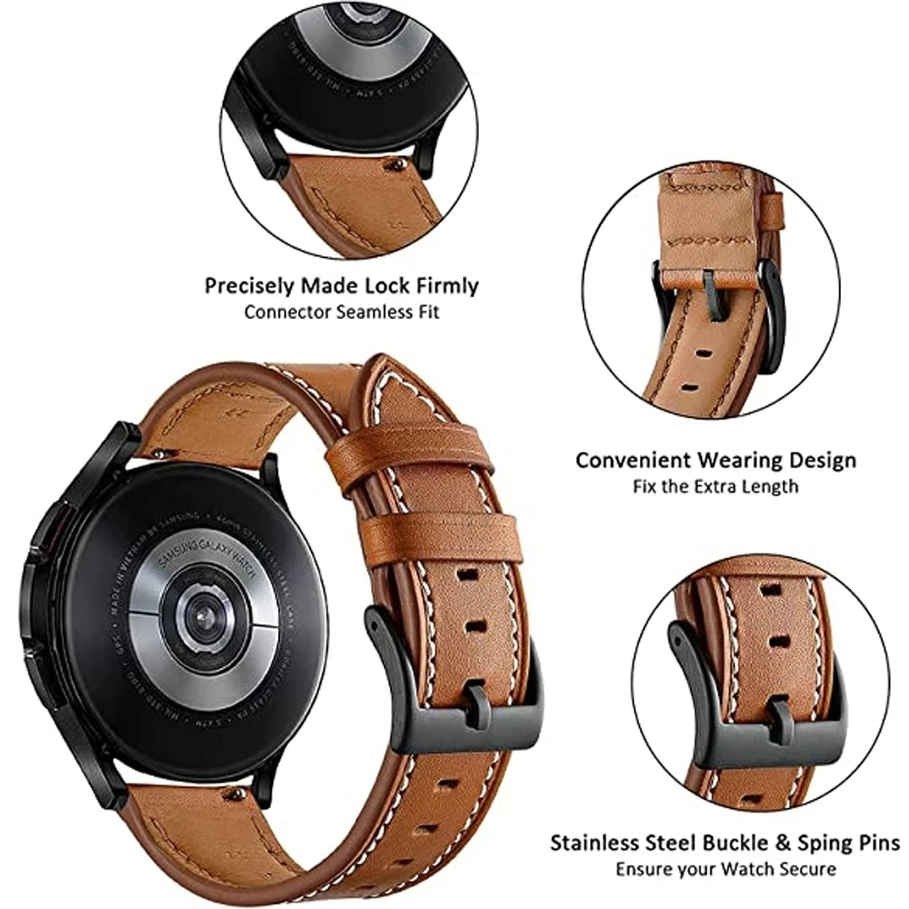 22mm 20mm Leather Smart Watch Band For Garmin Vivoactive 4 3/Venu SQ 2/Forerunner 55/255 245 645 VENU 2 Plus/Venu 2 Plus Straps