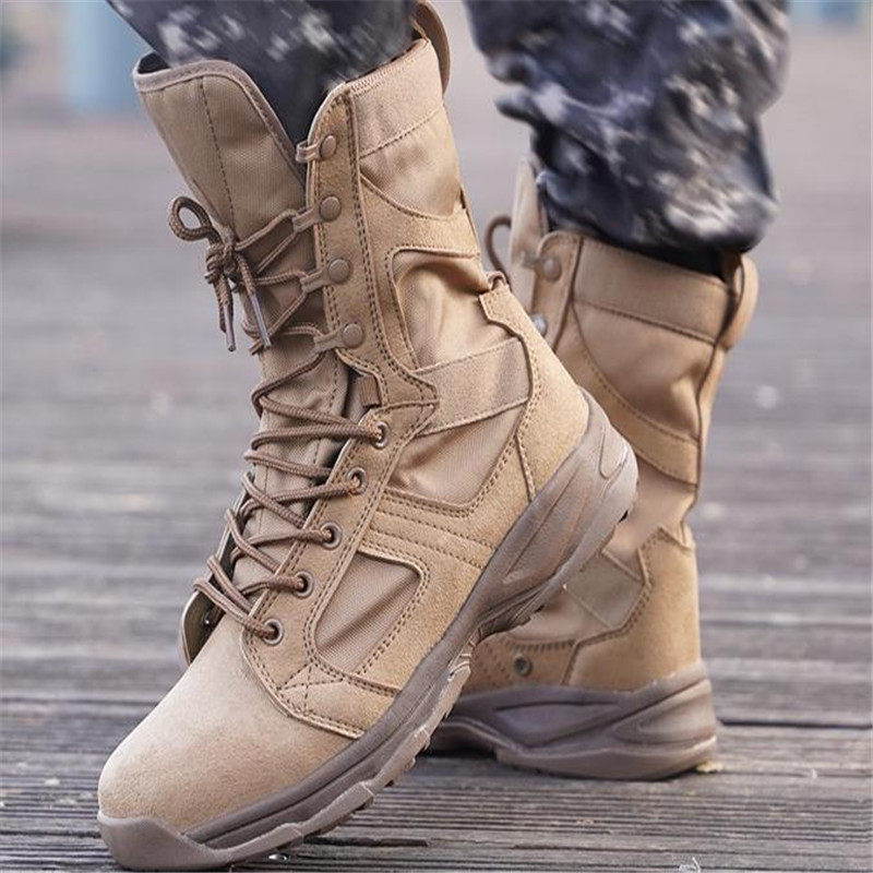 Summer Hight-Top Men's Lightweight Hiking Boots Breathable duty boots Mountain climbing training boots Work shoes size 37 46