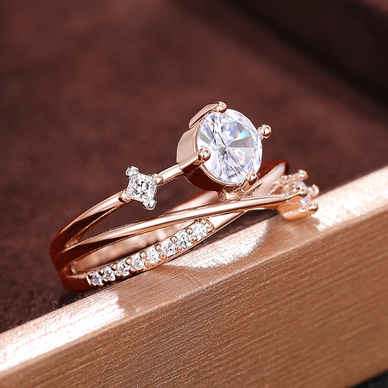 Huitan Trendy Women Rings 2023 New Wedding Accessories Dazzling Cubic 2025 Zirconia Temperament Elegant Female new Engagement Jewelry