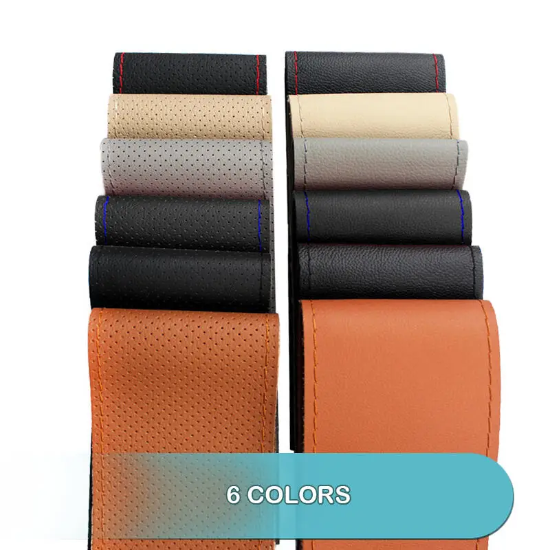 38cm new 15inch Car Steering Wheel Braid Cover 2025 Artificial leather Needles And Thread Soft Non-slip Auto Interior Accessories Kits
