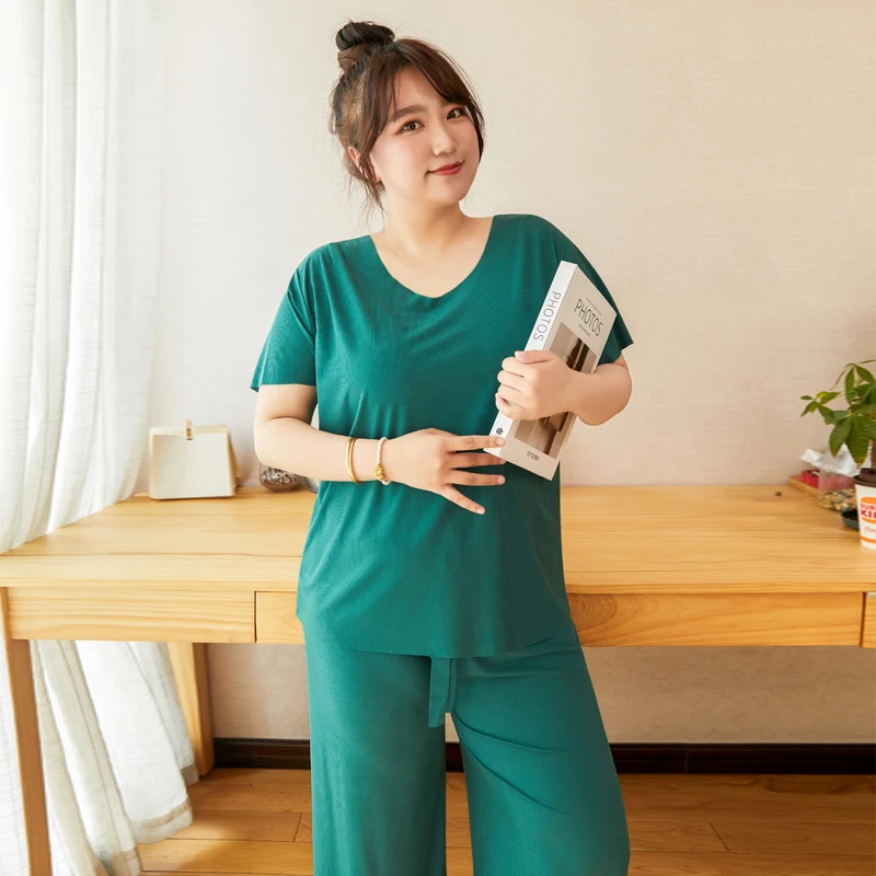 Plus Size Pajamas Woman For Women 4xl 5xl 6xl De Verano Para Mujer Nuevo En Pijamas New In Women's Sleepwear Sets Loungewear pj