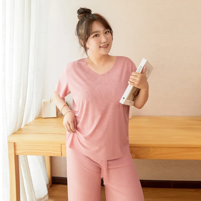 Plus Size Pajamas Woman For Women 4xl 5xl 6xl De Verano Para Mujer Nuevo En Pijamas New In Women's Sleepwear Sets Loungewear pj