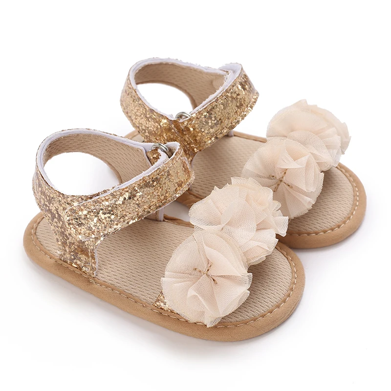 Summer Cute flower Newborn Baby Shoes Non-slip Cloth Bottom Shoes For Girls Elegant Breathable Leisure Baby First Walking Shoes