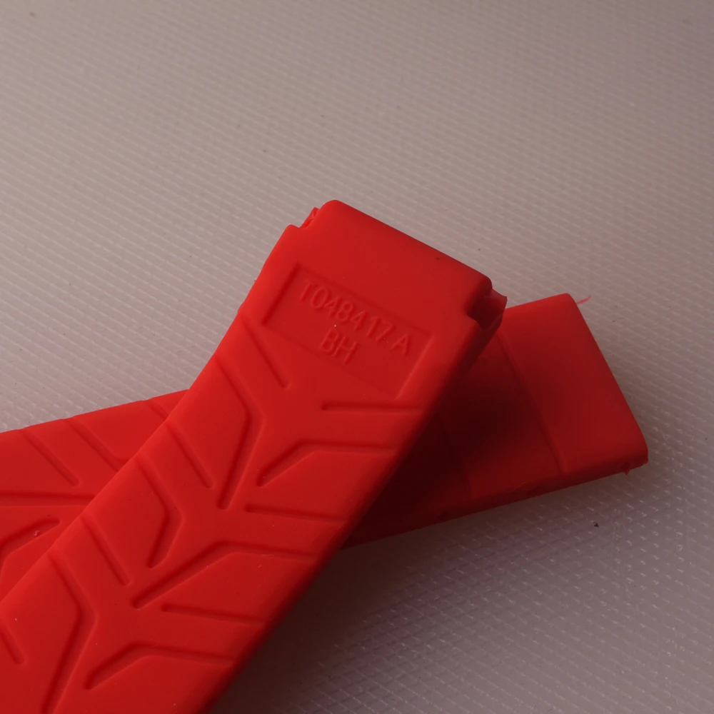 20mm Soft Rubber Silicone Watchband Strap Black Red Orange Waterproof Watch Band for Tissot Strap T048 T-Race T-Sports Bracelets