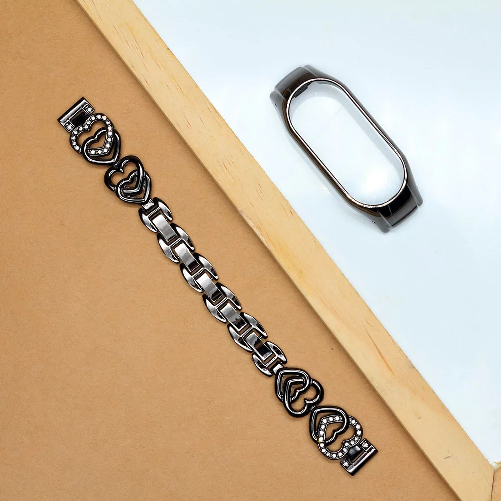 Thin Metal Strap for Xiaomi 2025 Mi Band 5 Wristband Women Bling new Bracelet Slim Watchband for Mi Band 7/6 Smartwatch Easy Adjustable