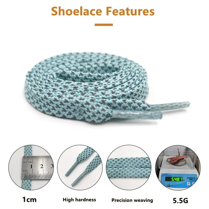 1Pair Reflective Laces Flat Shoelaces for Sneakers Colorful Reflective Shoe laces Luminous Shoelace 100/120/140/160CM Strings