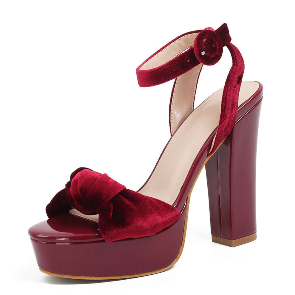 Summer Sweet Wind Bow Japanese Character Button Thick Bottom Waterproof Platform High Heel Sandals for Women ddmythur