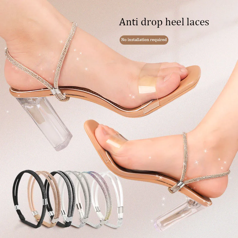 Cinturino per scarpe con tacco alto con strass invisibile Anti-allentato per le donne lacci per scarpe cinturini per tallone Anti-goccia cintura per t