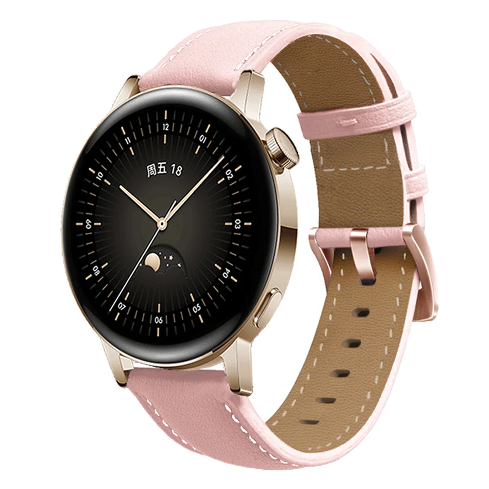 20mm Leather Watch Band For Huawei Watch GT 3/2 GT2 42mm GT3 Pro 43mm Strap Women Honor Magic 2 ES Smartwatch Wristband Bracelet