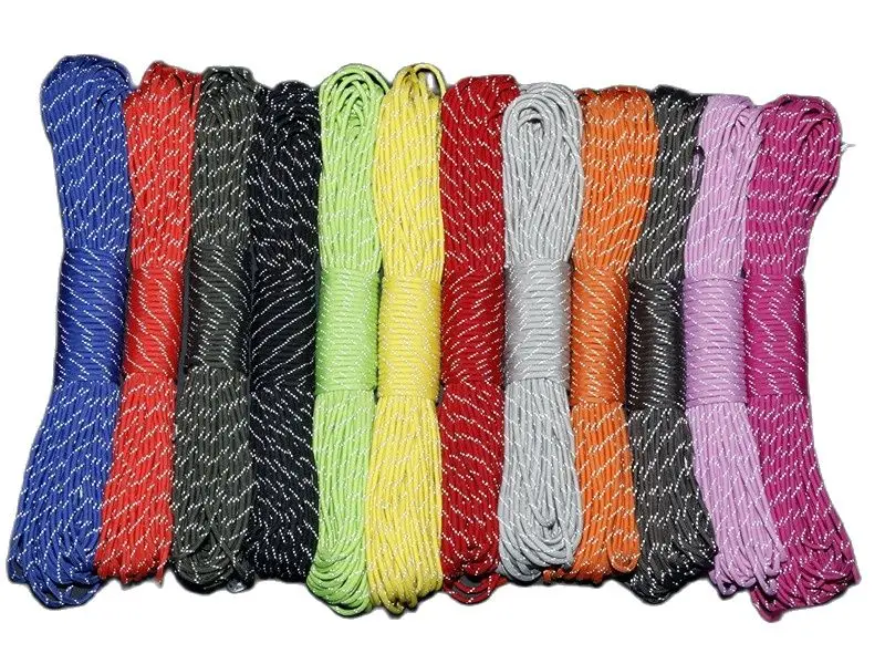 550 new Reflective Paracord Parachute Cord Lanyard Tent 2025 Rope 7 Strand Paracord For Hiking Camping