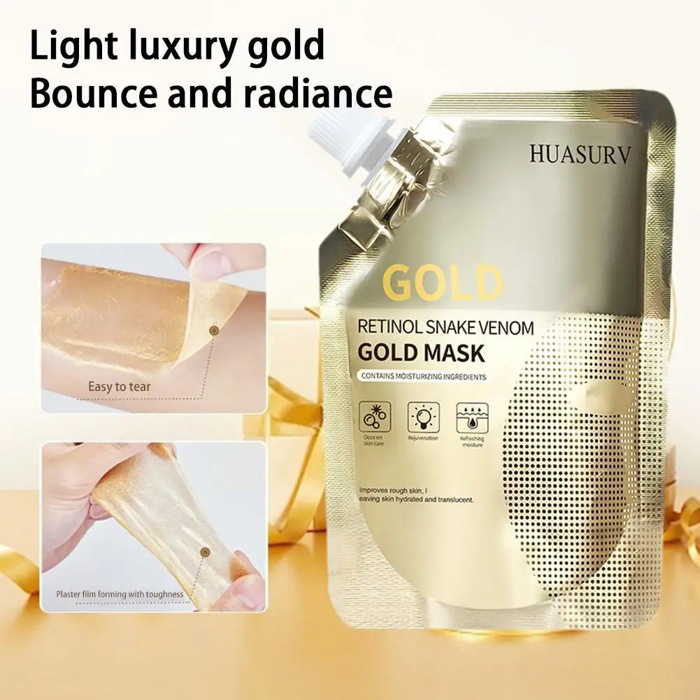 HUASURV Retinol Snake Venom Peptide Gold Mask Moisturizing Moisturizing Anti-aging Control Skincare Mask Clear Oil Care Ski O0W3