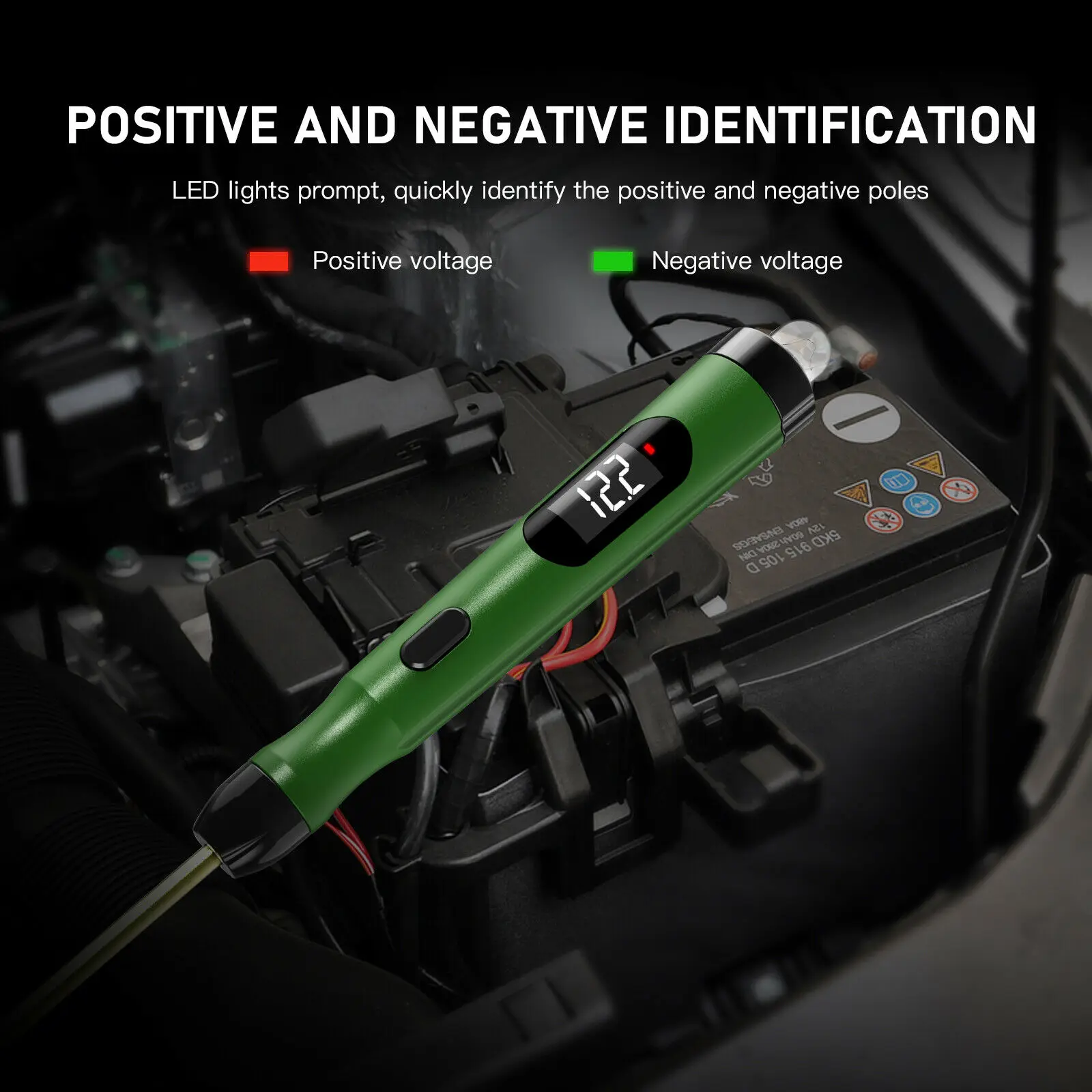 JDiag P50 Automotive Circuit Tester Car Power Circuit Probe Kit 12V 24V Digital Display Circuit Load Polarity Voltage Test Pen