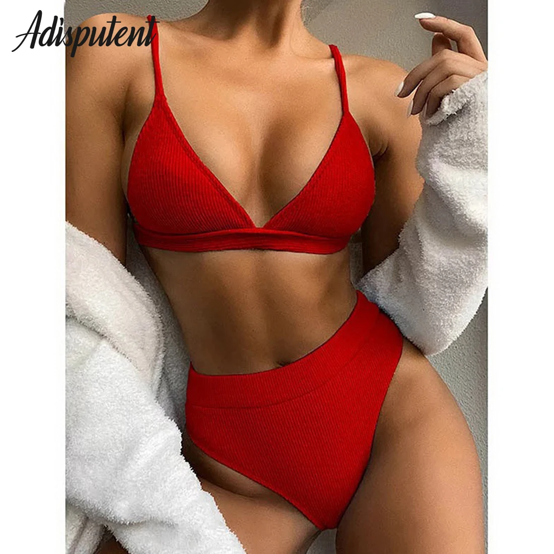 New Push Up Bikini Set Swimsuits High Waist Swimwear Women Ribbed 2025 new Biquini Bathing Suits Brazilian Bikinis Bathers