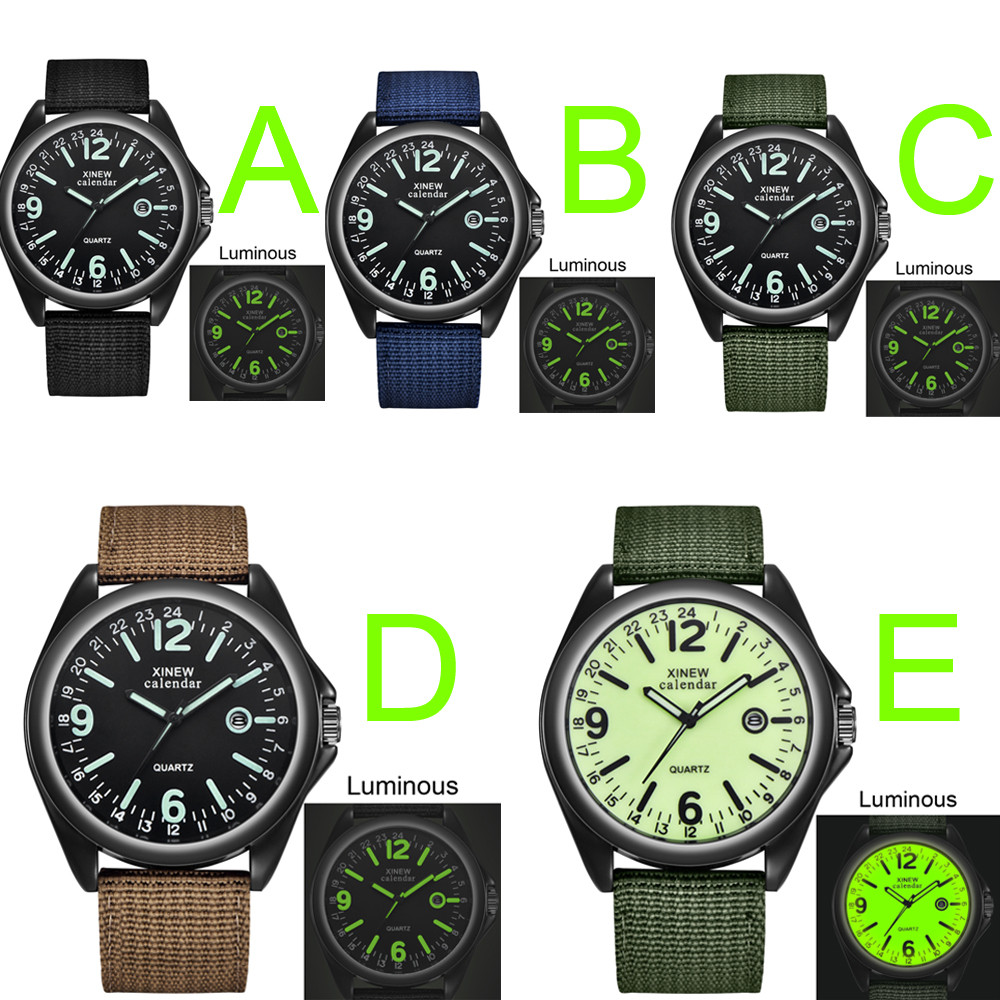 Glow In The Dark Men Watches Tops Brand Military Mens Clock Quartz Army Watch Black Dial Date Sport Wrist Watch a4cfd 5 51488