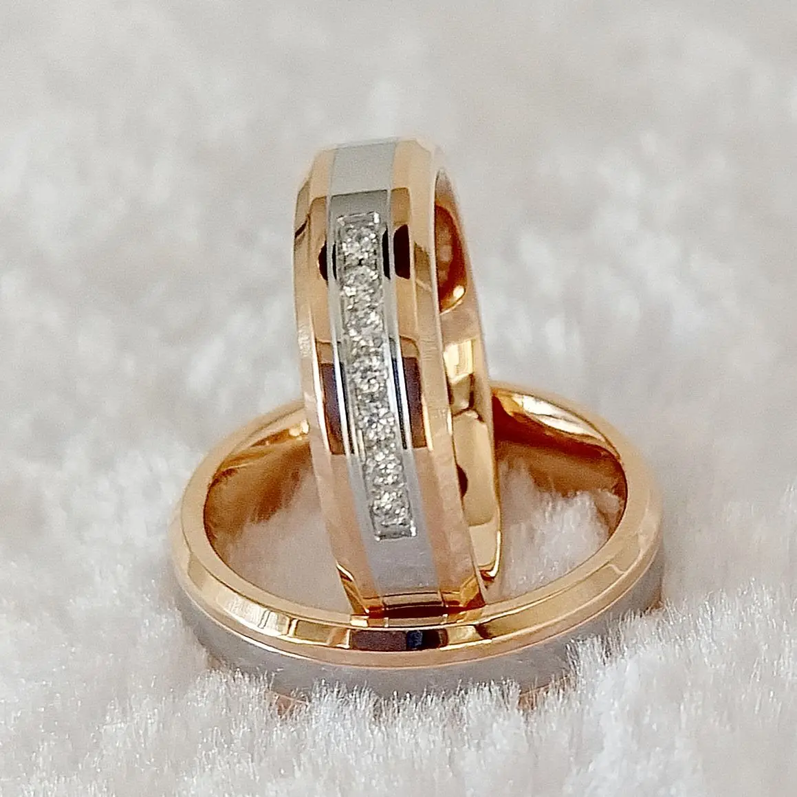 High new Quality Designer Lover's Couples Wedding Rings set For Men and Women 2025 Jewelry Rose Gold Plated Promise Engagement Ring