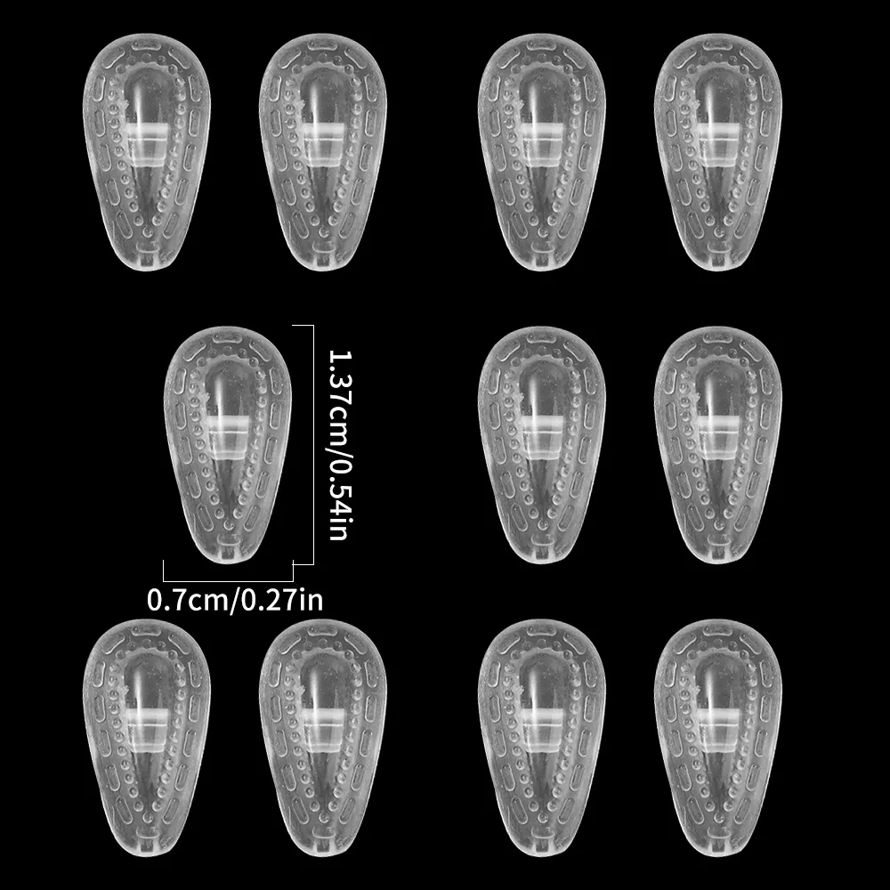 20/10pcs 2025 new Air Bag Oval Nose Pads Anti-slip Silicone Transparent Nose Pad Universal Screw-in Support Nosepad Eyewear Accessories