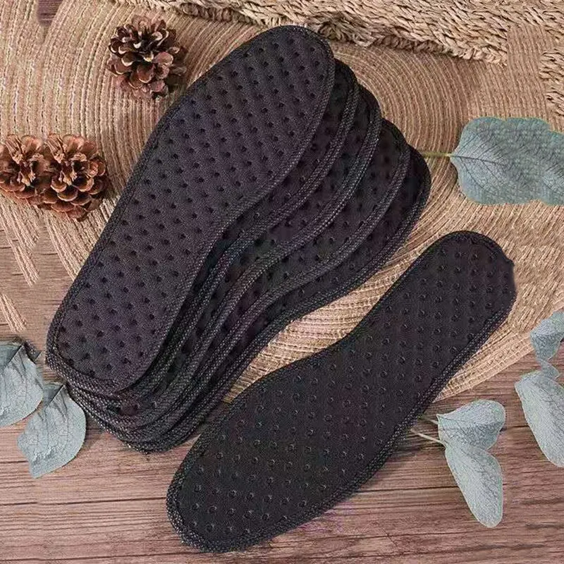 5 Pcs Bamboo Charcoal Deodorizing Insole Women Sweat-absorbing Thicken Shock-absorbing Soft Sport Insoles Breathable Comfortable