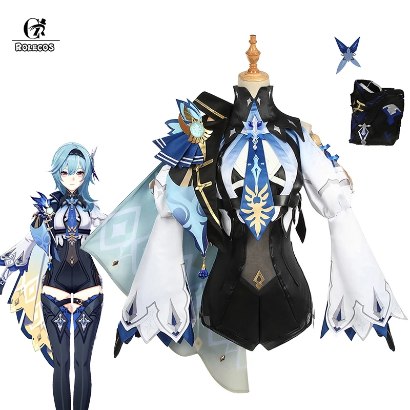 ROLECOS Genshin Impact new Eula Cosplay Costume Uniform Cosplay Costume Women Halloween 2025 Party Outfit Game Suit Lovely Jumpsuits