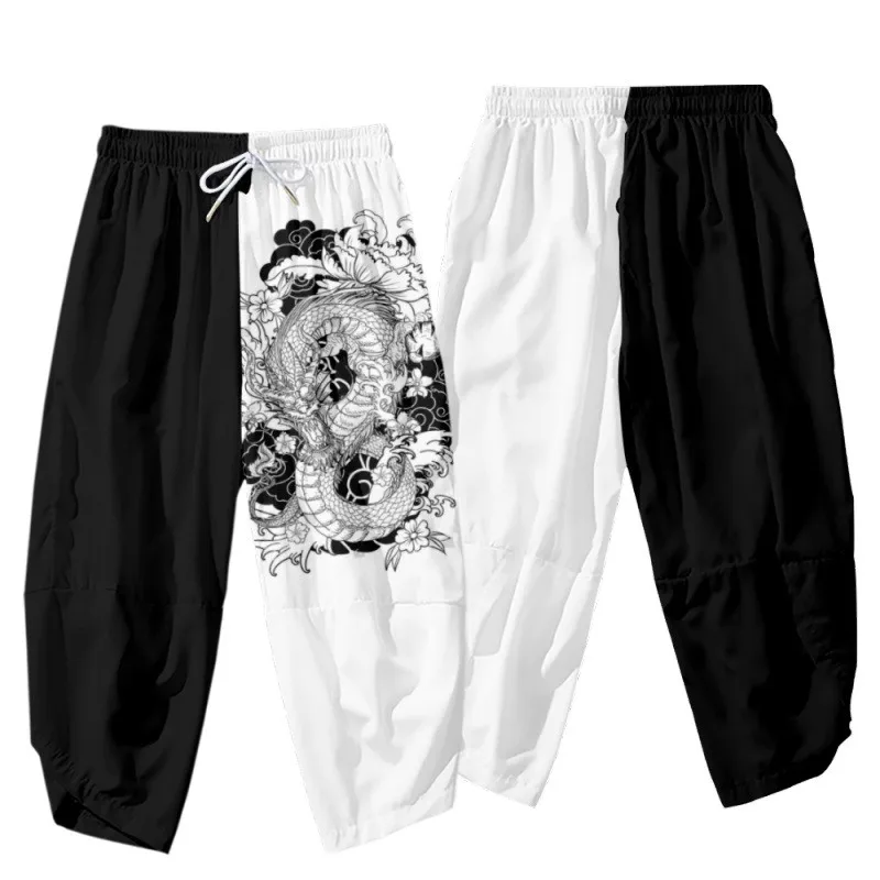 Oversize 2025 6XL new Summer Japan Streetwear Hip Hop Print Harem Pants Men Nine Points Pants Casual Jogger Pants Trousers