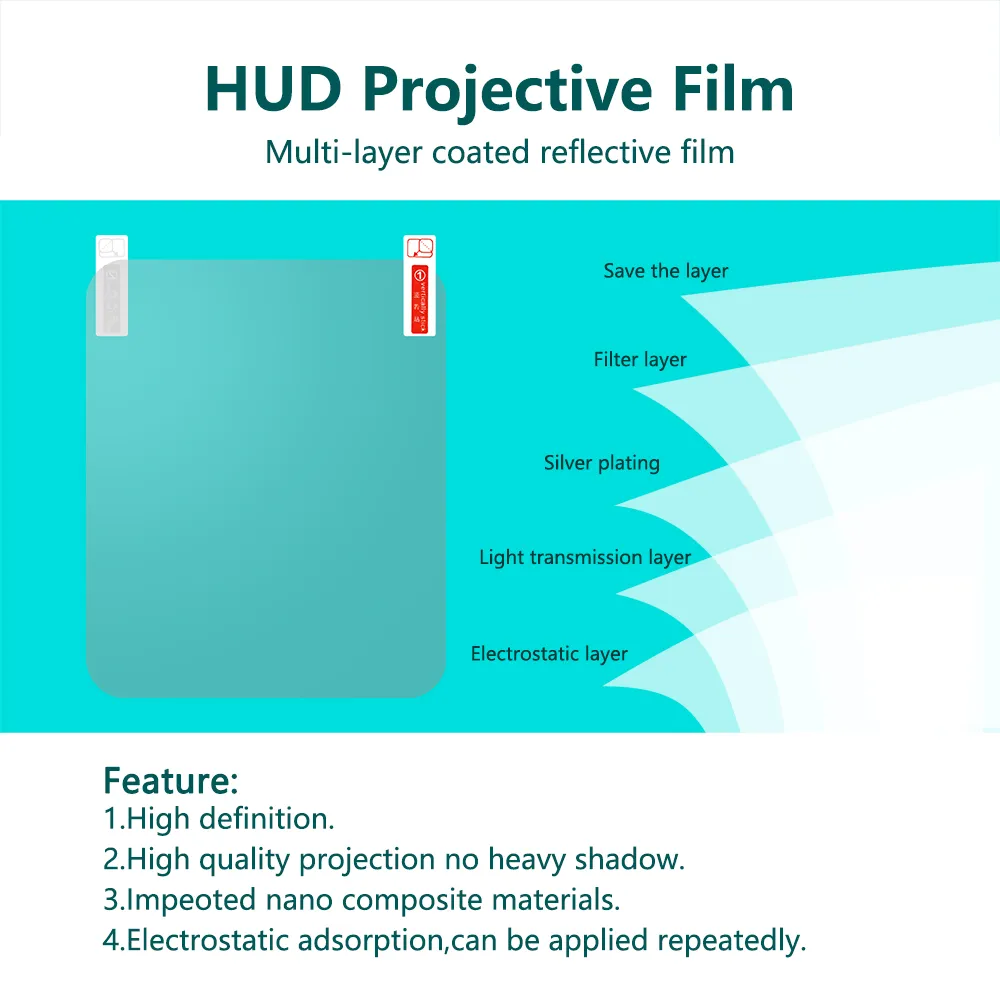 Car 2025 HUD Reflective Film Head Up Display Protective Reflective new Screen Overspeed Display Sticker