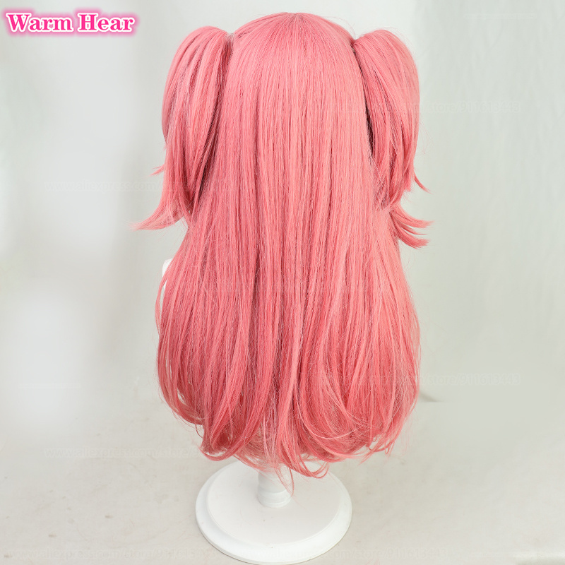 new Momoi Airi Cosplay Wig Anime Long 70cm Pink Double Ponytail 2025 Clips Wig Hairpin Heat Resistant Hair Halloween Party Wigs + Wig Cap