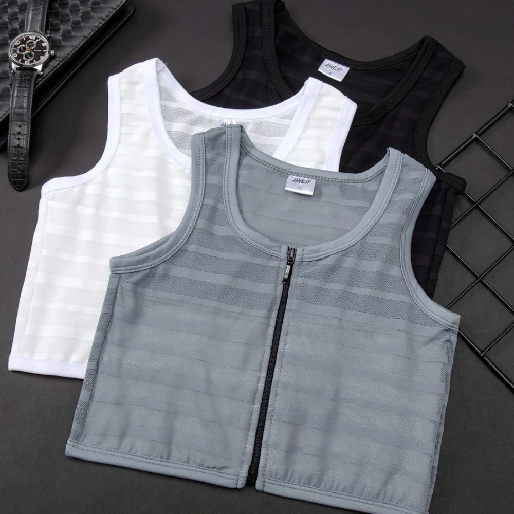 Front Bandage Chest Binder Front Zipper Breast Binder Tomboy Super Flat Breathable FTM Vest Trans Binder