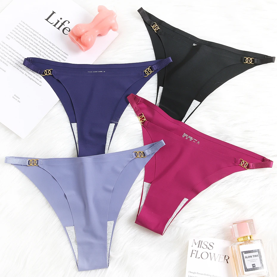 WarmSteps Sexy Women's Panties Bikini Female Underwear Sexy G-string Thongs Metal Buckle Stretch Belt Low Rise Woman Underpants