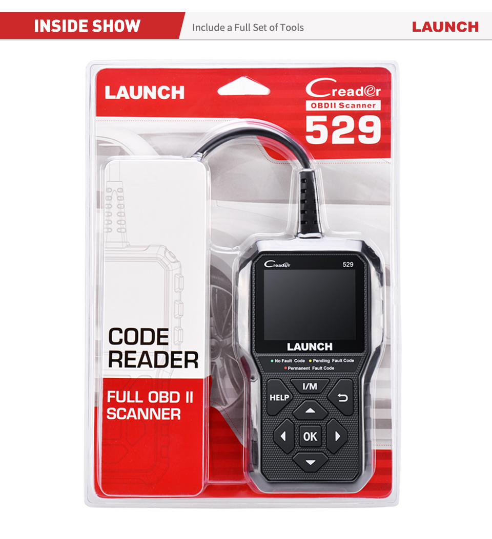 New launch Creader 529 OBD2 Scanner Automotive Diagnostic Tool OBDII Code Reader Fault new Code Read OBD Scan DIY 2025 Code Reader CR529