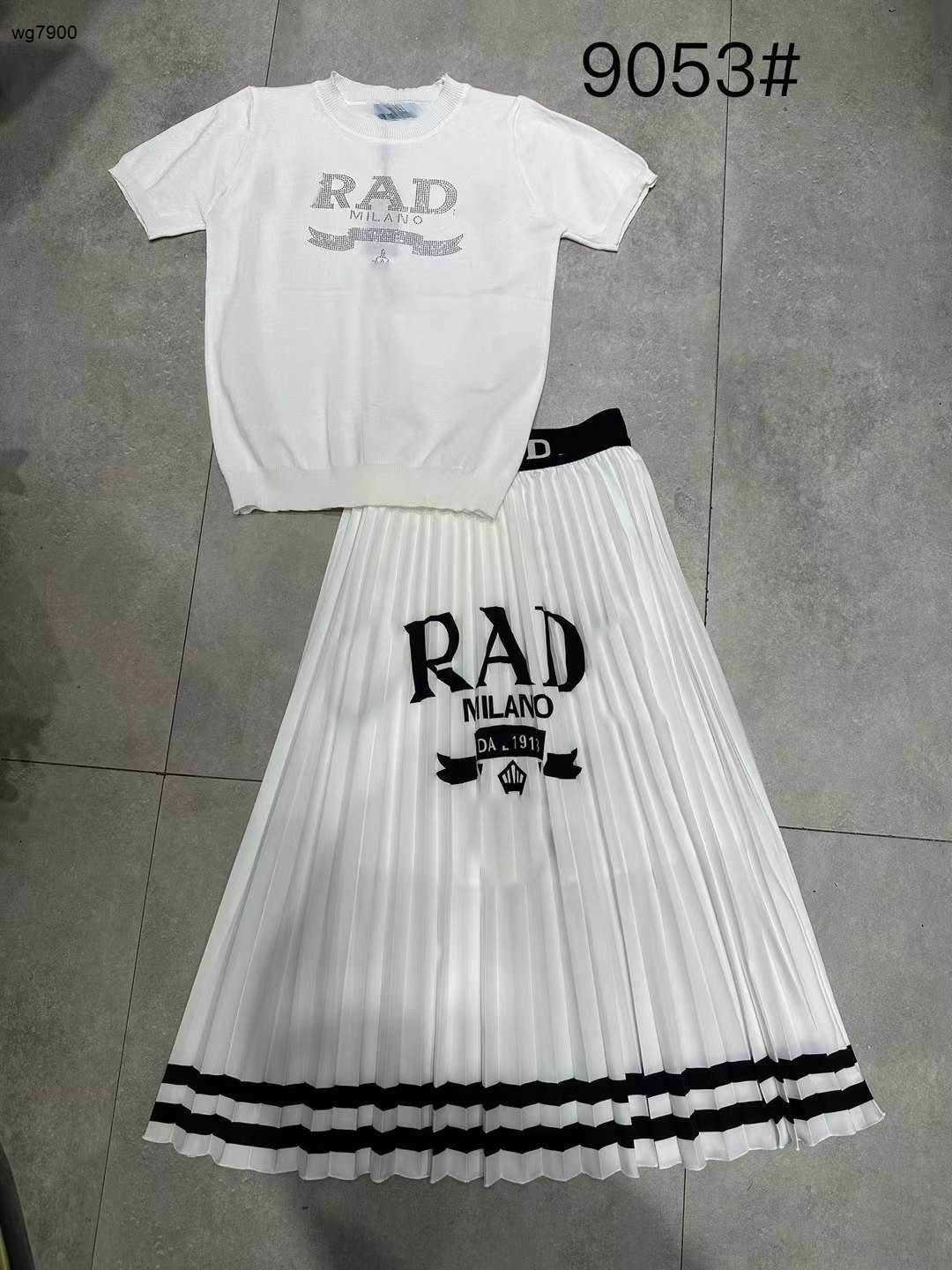 dress women designer brand womens clothing summer skirt fashion logo printing short sleeve ladies knit t-shirt girl High waisted A-line skirt Asian size S-XL Mar 29