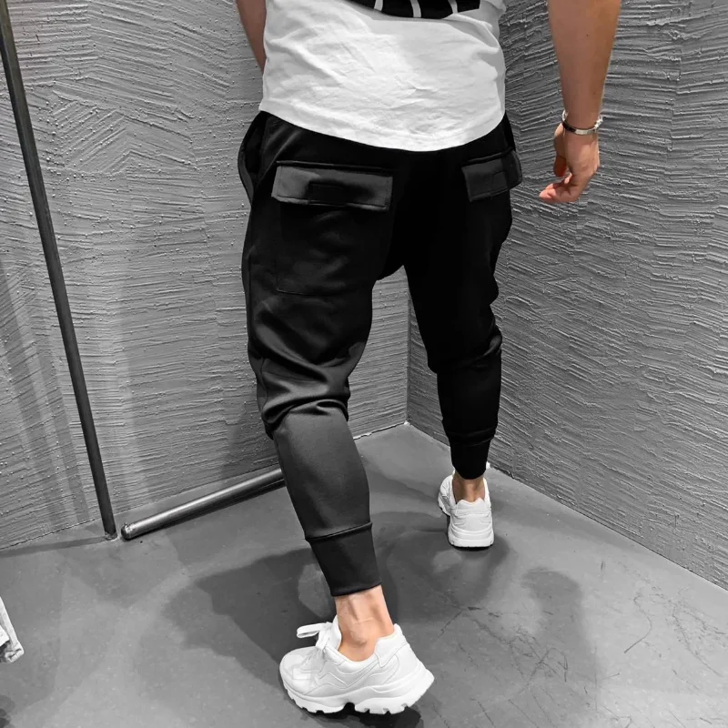 Men Clothing 2023 Men's Multi-pocket European and American Jogging Pants 2025 Fiess new Leisure Slim Elastic Running Sports Pants