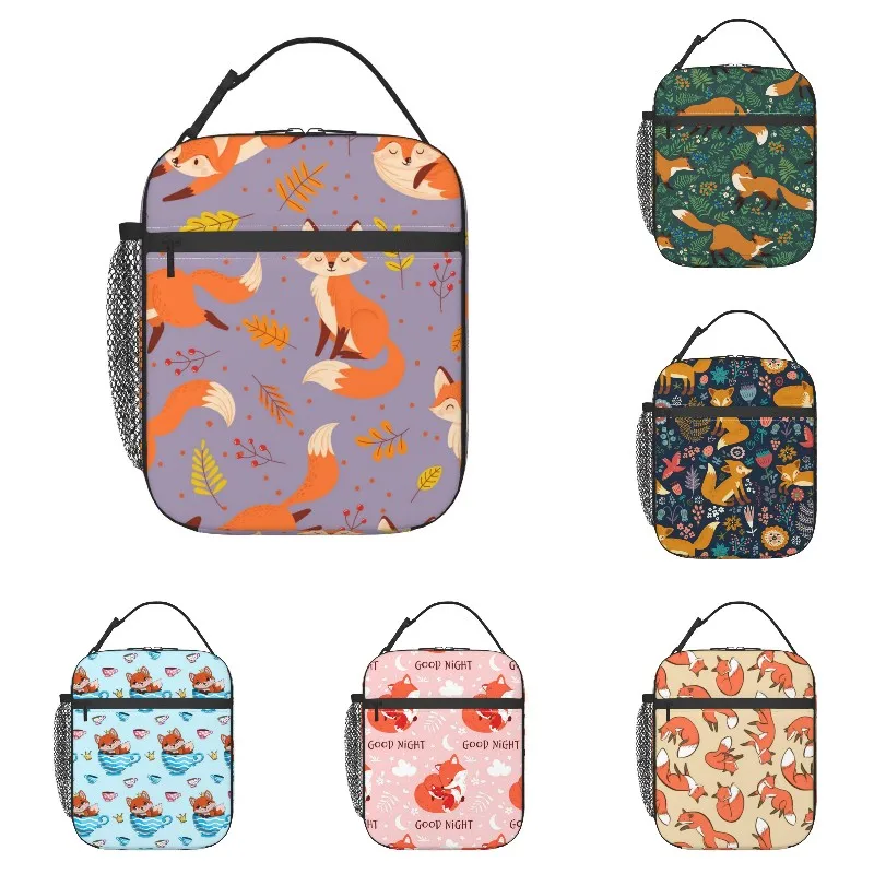 Foxes Autumn Fox Cute Orange Reusable Lunch Box For new Office Work School Picnic Beach Leakproof Cooler 2025 Tote Bag Lunch Bag