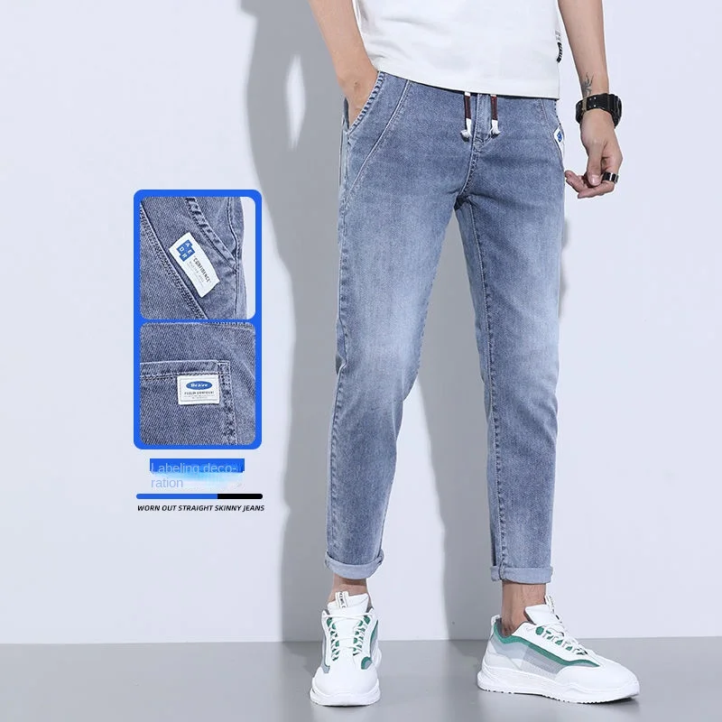 Summer Drawstring new Baggy 2025 Blue Boyfriend Haruku Casual Hip Hop Male Cargo Denim Stylish Designer Jogger Cowboy Haren Jeans Pants