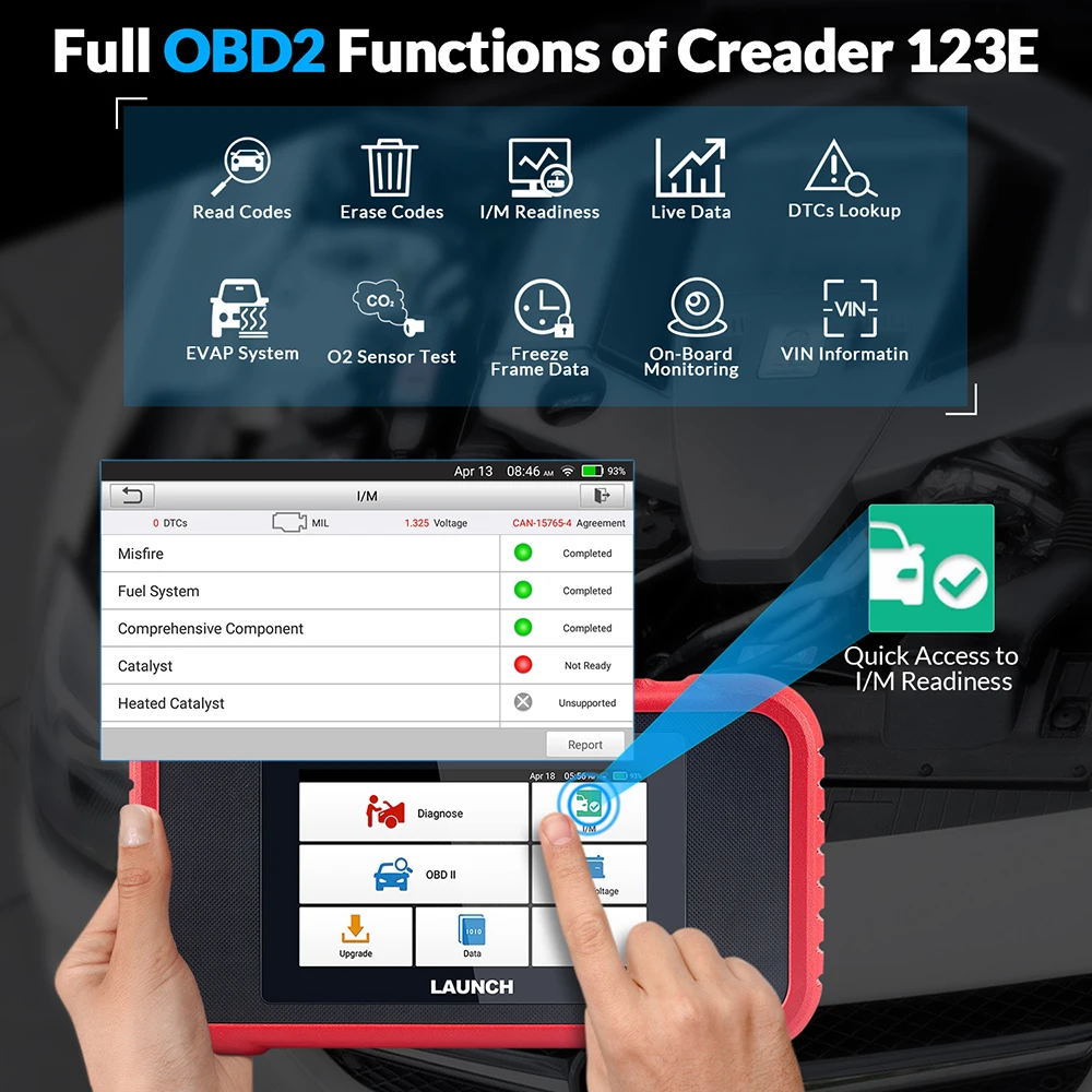LAUNCH X431 CRP123E Car Diagnostic Tools new Engine ABS 2025 SRS AT Code Reader Scanner Auto VIN Scan 3 Reset Wifi Free Update pk CRP123