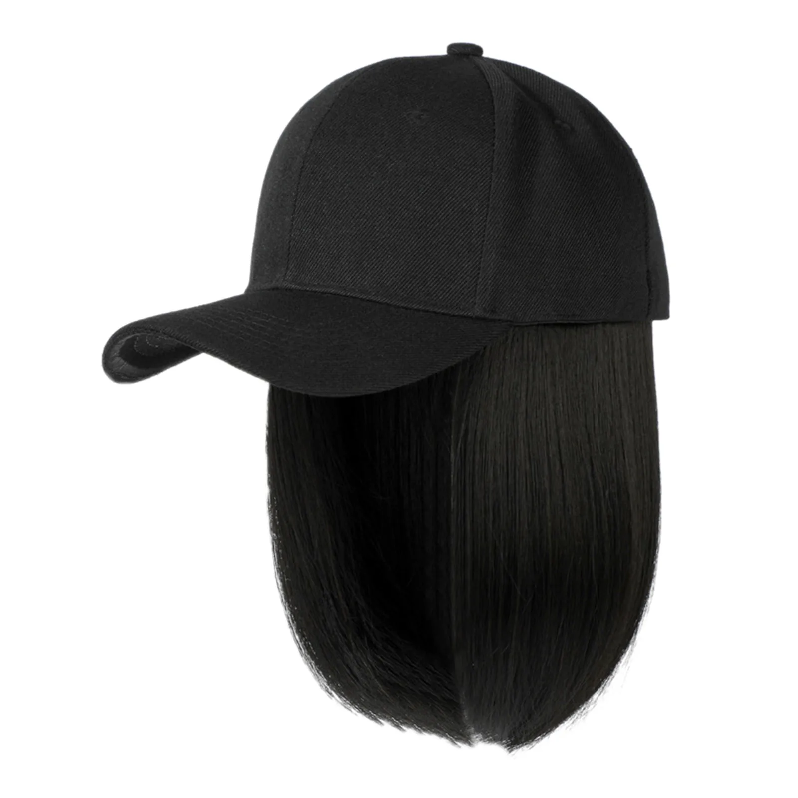 Baseball Cap With Hair Extensions Straight Short Bob Hairstyle new Removable Wig Hat For Woman Voting Hat Hats for Small 2025 Heads Men