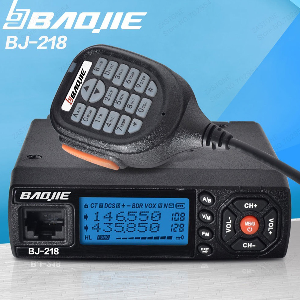 Two Way Radio BJ-218 VHF UHF Mobile Radio 25W Mini Car Walkie Talkie Dual Band Radio